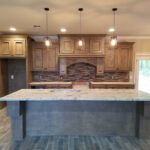 Quartz countertops with tile backsplash - Calacata Grey